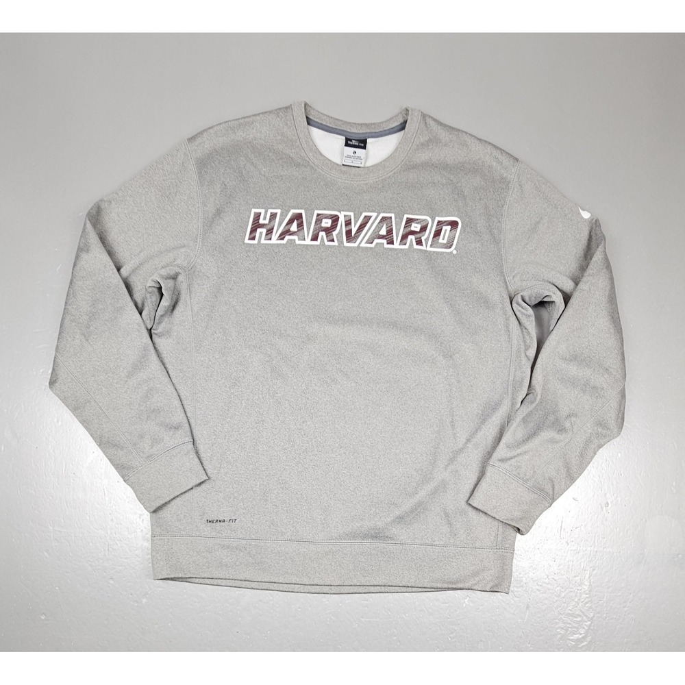 Nike Harvard Sweatshirt Mens Large. Gray Dri-Fit Long Sleeve University Crewneck